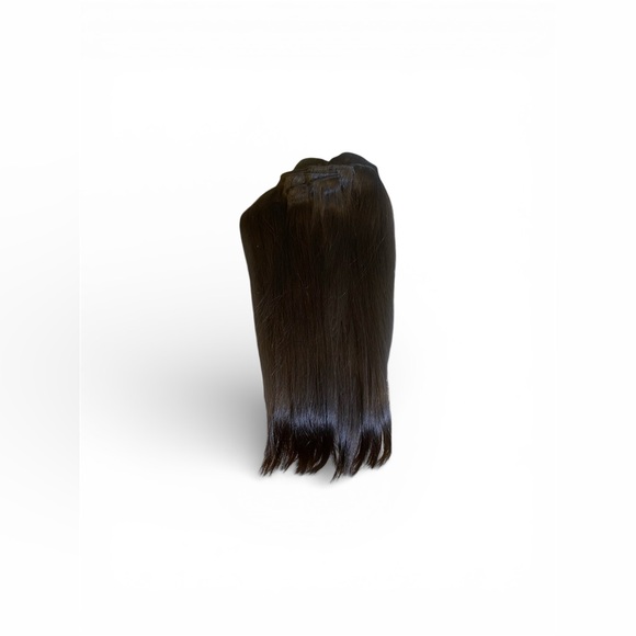 Cambodian Human Hair Straight 16” 1b Clip-in hair extensions - Picture 4 of 6